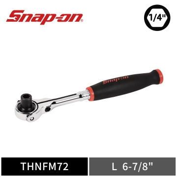 Snap-on 1/4" Drive Dual 80® 6角2分 軟握把 旋轉圓頭 起子頭棘輪扳手 (紅)