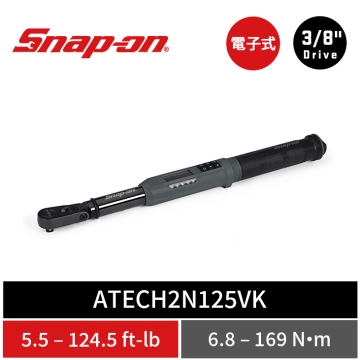 Snap-on 3/8" Drive TechAngle® 活動式電子扭力扳手 (6.8–169 Nm) (鈦灰/黑色本體)