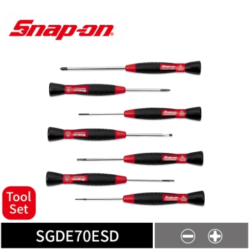 Snap-on 7件式 ESD 防靜電精密電子十字／一字起子組