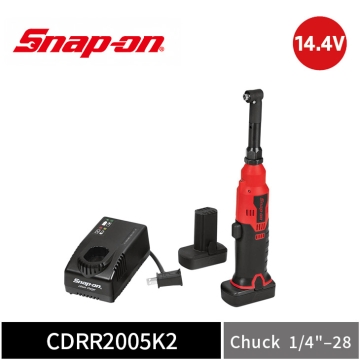 Snap-on 14.4V 直角微型電鑽｜雙電池+充電座 (紅)