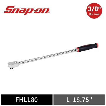 Snap-on 3/8" Drive Dual 80® 3分 軟膠握把特長柄 可逆極輪扳手 (紅)