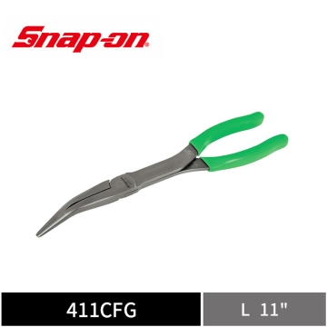 Snap-on 11" 加長型 Talon Grip™ 35º 彎頭尖嘴鉗 (綠)