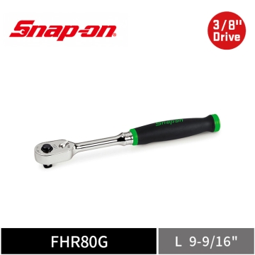 Snap-on 3/8" Drive Dual 80® 3分 軟膠握把 快拆型 可逆棘輪扳手 (綠)