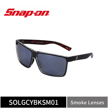 Snap-on 經典復古標誌太陽眼鏡 (黑框／煙燻灰鏡片)