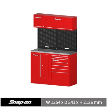 Snap-on 52" 工具系統櫃組合 (雙開門+7抽) (紅+黑+紅)