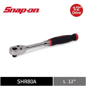 Snap-on 1/2" Drive Dual 80® 4分 軟膠握把 快拆型 可逆棘輪扳手 (紅)