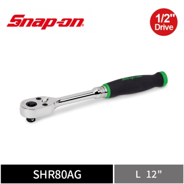 Snap-on 1/2" Drive Dual 80® 4分 軟膠握把 快拆型 可逆棘輪扳手 (綠)