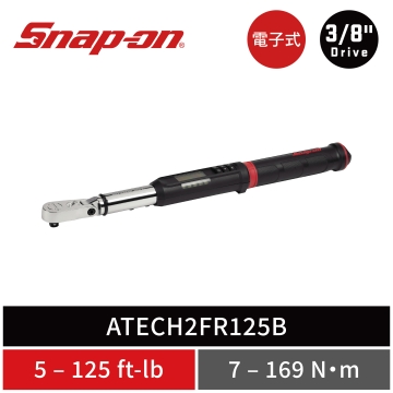 Snap-on 3/8" Drive TechAngle® 三分 活動式電子扭力扳手 (5–125 ft-lb／7–169 Nm) (黑/黑色握把)