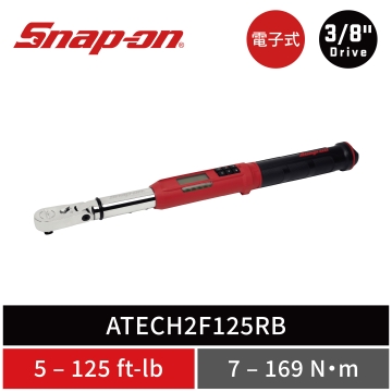 Snap-on 3/8" Drive TechAngle® 三分 活動式電子扭力扳手 (5–125 ft-lb／7–169 Nm) (紅/黑色握把)