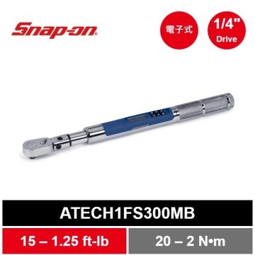 Snap-on 1/4" Drive TechAngle® 活動式微型電子扭力扳手 (15–300 in-lb) (動力藍)