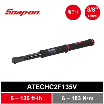 3/8" 驅動軟頭 ATECH™ 高級扭力扳手（5-135 ft-lb）（黑色/紅色）
