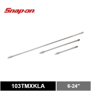 Snap-on 3 件組滾花鎖定延長桿套件 (6–24")