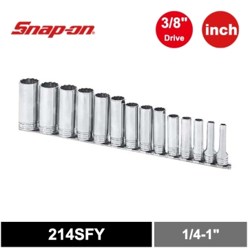 Snap-on 14件式 3/8" 12角 SAE Flank Drive® 長筒組