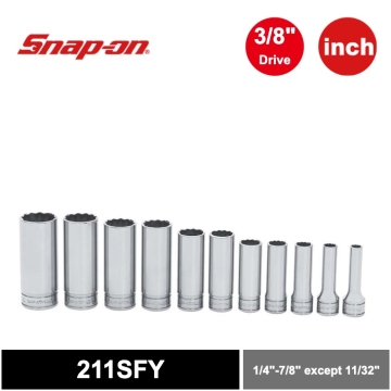 Snap-on 11件式 3/8" 12角 SAE Flank Drive® 長筒組