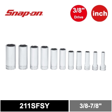 Snap-on 11件式 3/8" 6角 SAE Flank Drive® 長筒組