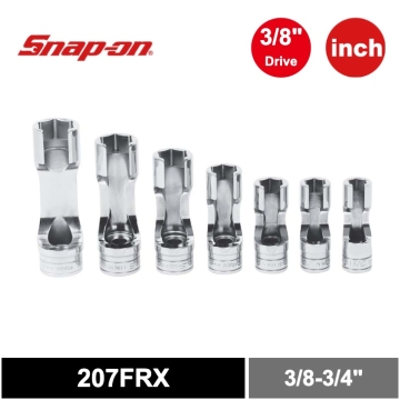 Snap-on 7件式 3/8" 6角 SAE Flank Drive® 油管套筒組 (3/8-3/4")
