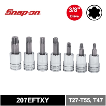 Snap-on 7件式 3/8" TORX® 星字起子頭標準套筒組