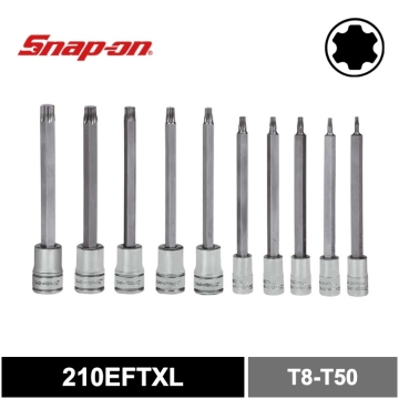 Snap-on 10件式 TORX® 星字起子頭長套筒組 (T8-T50)
