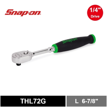 Snap-on 兩分 1/4" Dual 80® Technology 專利80齒 加長棘輪扳手 軟握把 (綠色)