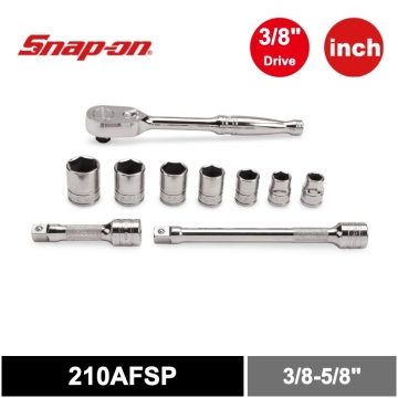 Snap-on 10件式 3/8" 6角 SAE 通用套筒組