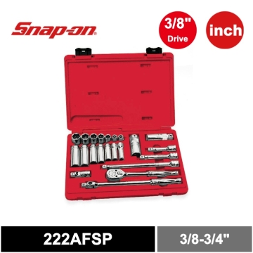 Snap-on 22件式 3/8" 6角 SAE 通用套筒組
