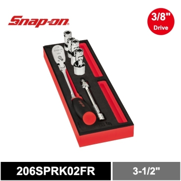 Snap-on 6件式 3/8" 火星塞軟握把通用套組 附PRO-FI™ 收納海綿 (紅)