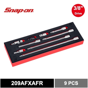 Snap-on 9件式 3/8" 接桿及轉接頭套組 附PRO-FI™ 收納海綿 (紅)
