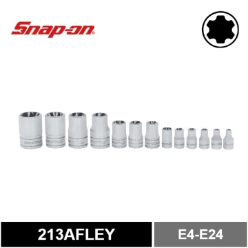 Snap-on 13 件組組合驅動 TORX® 淺套筒套件 (E4-E24)