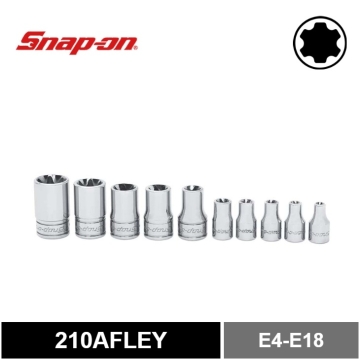 Snap-on 10 件組組合驅動 TORX® 淺套筒套件 (E4-E18)
