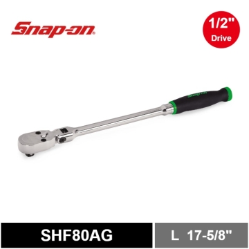 Snap-on 四分 1/2" Dual 80® Technology 專利80齒 棘輪扳手 活動頭 軟握把(綠色)