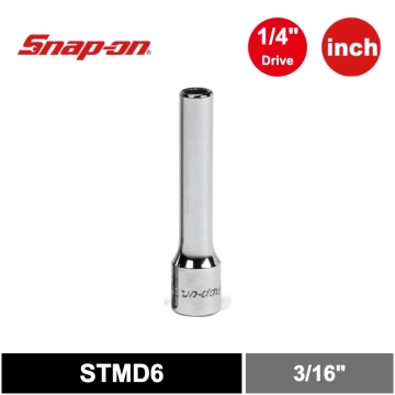 Snap-on  1/4" 傳動 12 角 SAE 3/16" Flank Drive® 深型套筒