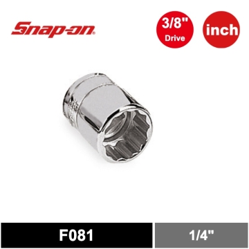 Snap-on  3/8" 傳動 12 角 SAE 1/4" Flank Drive® 淺型套筒