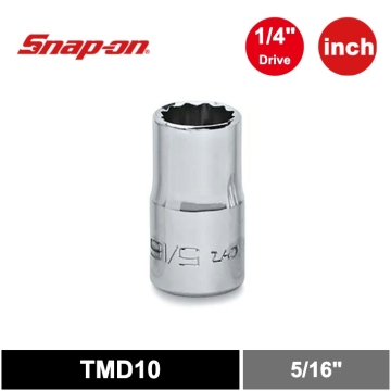 Snap-on  1/4" 傳動 12 角 SAE 5/16" Flank Drive® 淺型套筒