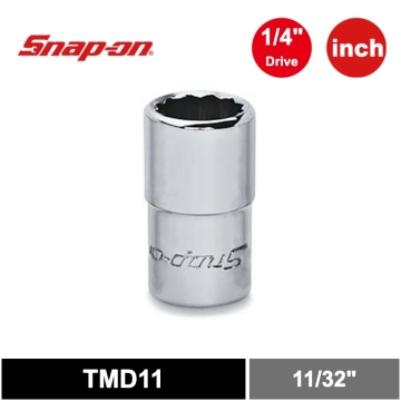 Snap-on 1/4" 二分 12角 SAE Flank Drive® 短套筒 11/32"