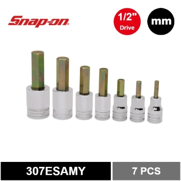 Snap-on 7件式 1/2" 六角起子標準套筒套組