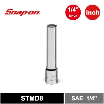 Snap-on 1/4" 二分 6角 SAE Flank Drive® 長套筒 1/4"