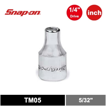Snap-on 1/4" 傳動 6 角 SAE 5/32" Flank Drive® 淺型套筒