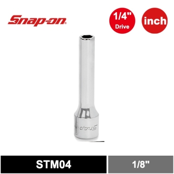 Snap-on 1/4" 二分 6角 SAE Flank Drive® 長套筒 1/8"