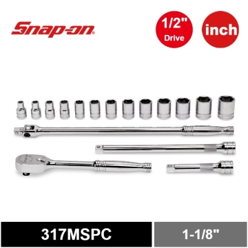 Snap-on 17件式 1/2" 6角 SAE 通用套筒套組