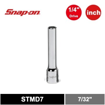 Snap-on 1/4" 二分 6角 SAE  Flank Drive® 長套筒 7/32"
