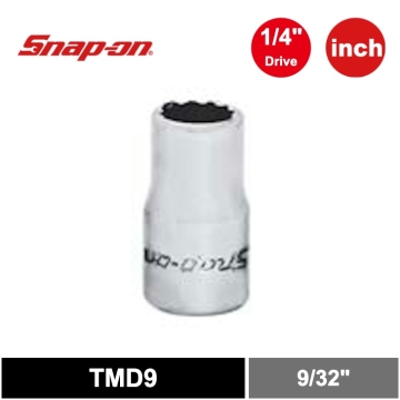 Snap-on 1/4" 二分 12角 SAE Flank Drive® 短套筒 9/32"