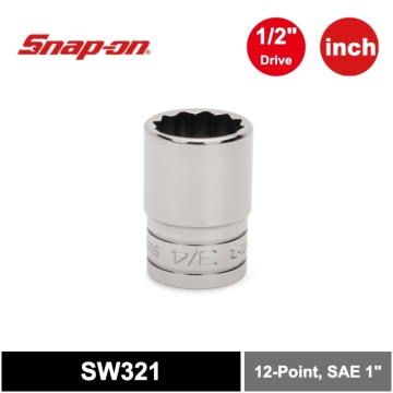 Snap-on  1/2" Drive 12點 SAE規格1" Flank Drive® 淺型套筒