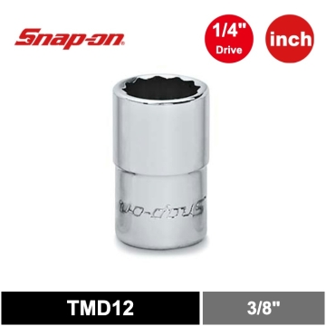 Snap-on 1/4" 二分 12角 SAE Flank Drive® 短套筒 3/8"