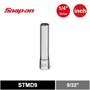 Snap-on 1/4" 二分 6角 SAE Flank Drive® 長套筒 9/32"