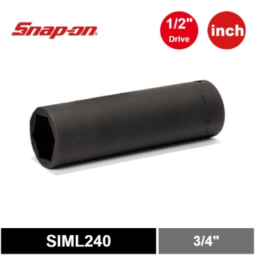 Snap-on 1/2" (4分頭) 6角 英制 3/4" Flank Drive® 超深型氣動套筒