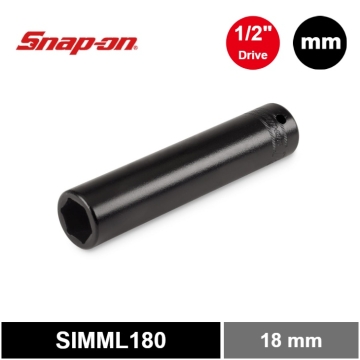 Snap-on 1/2" (4分頭) 6角 公制 18 mm Flank Drive® 超深型氣動套筒