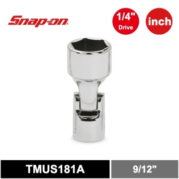 Snap-on  1/4" Drive 6角 英制 9/16" Flank Drive® 淺型萬向套筒