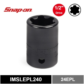 Snap-on 1/2" (4分) 24EPL TORX Plus® 低段差衝擊套筒 (黑色)