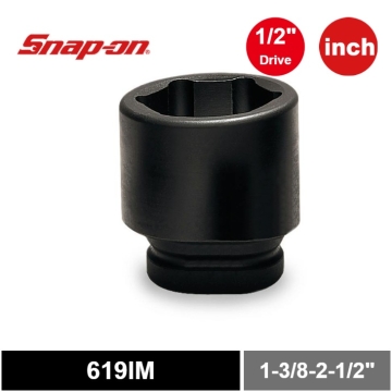 Snap-on 19 件組 1-1/2" Drive 6 角英制 Flank Drive® 淺型衝擊套筒組 (1-3/8"–2-1/2")