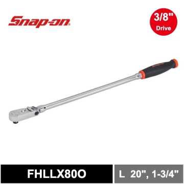 Snap-on 三分 3/8" Dual 80® Technology 專利80齒 特長棘輪扳手 可固定 活動頭 軟握把 (橘色)